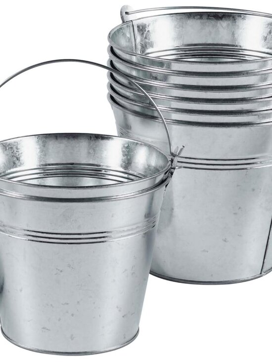 Other - 8 Pack Galvanized Metal Buckets with Handle Ice Pails for Plants, Succulents, Pa